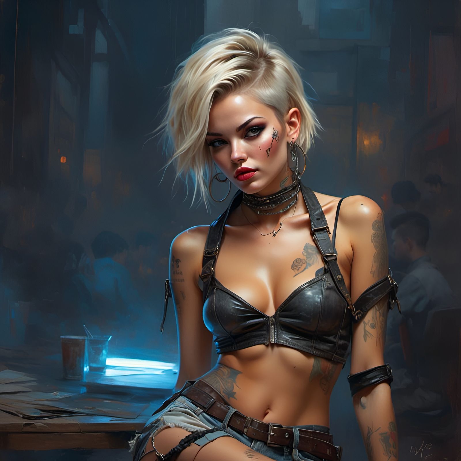 Tracer from Overwatch as Punk Delinquent