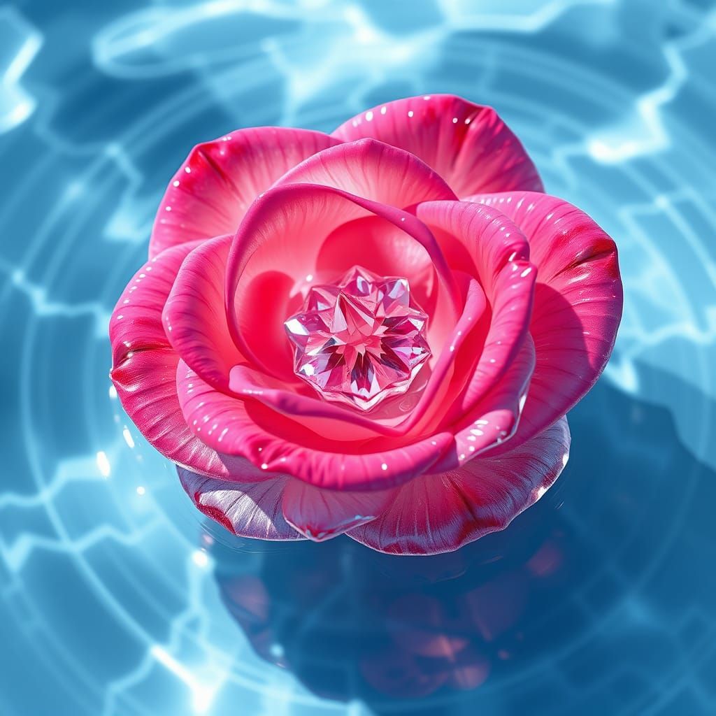 Crystal Rose in 3D Anime Art Style