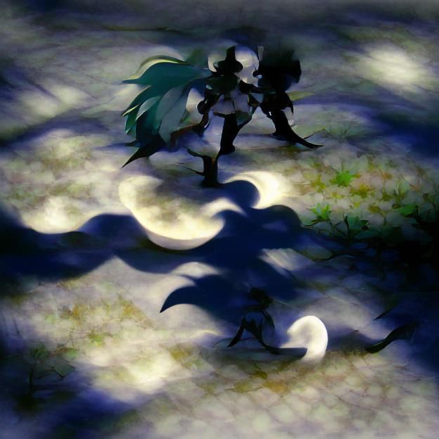 Shadow Figure Confronts Darkness Under Pale Moon