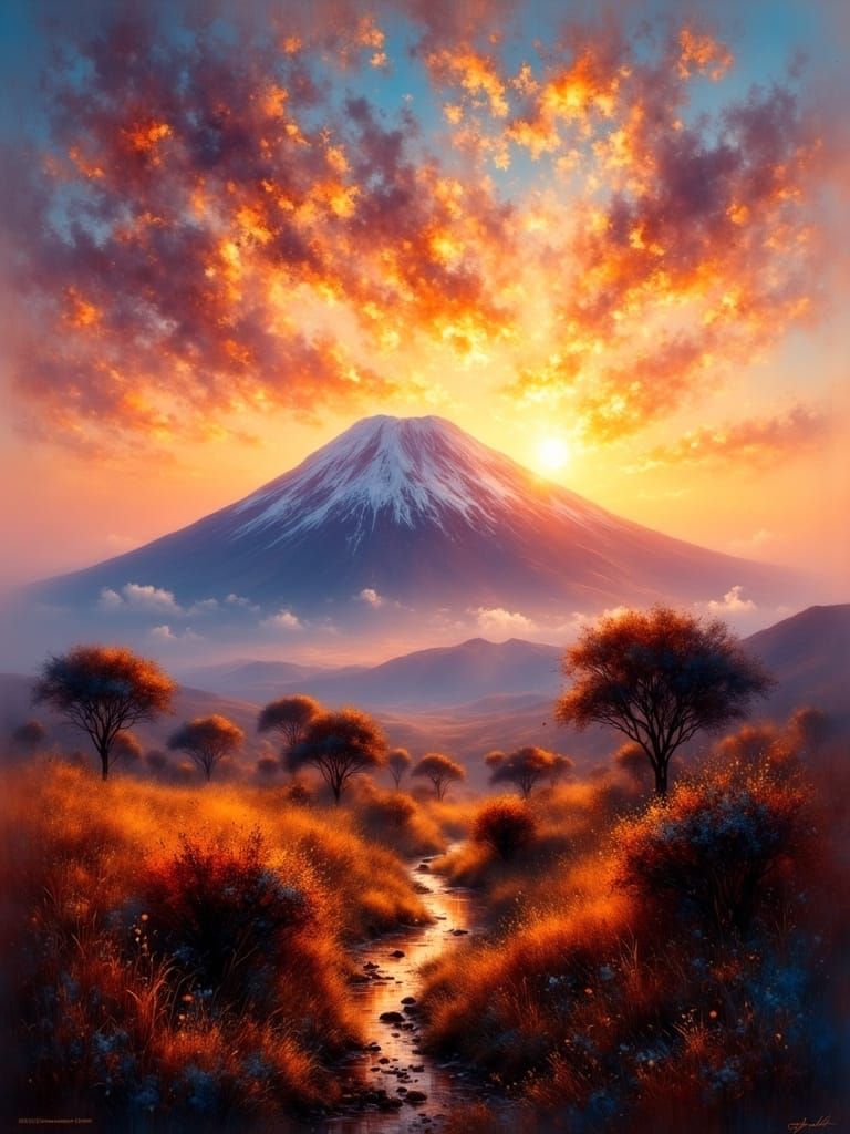 Golden Light on Snow-Capped Kilimanjaro