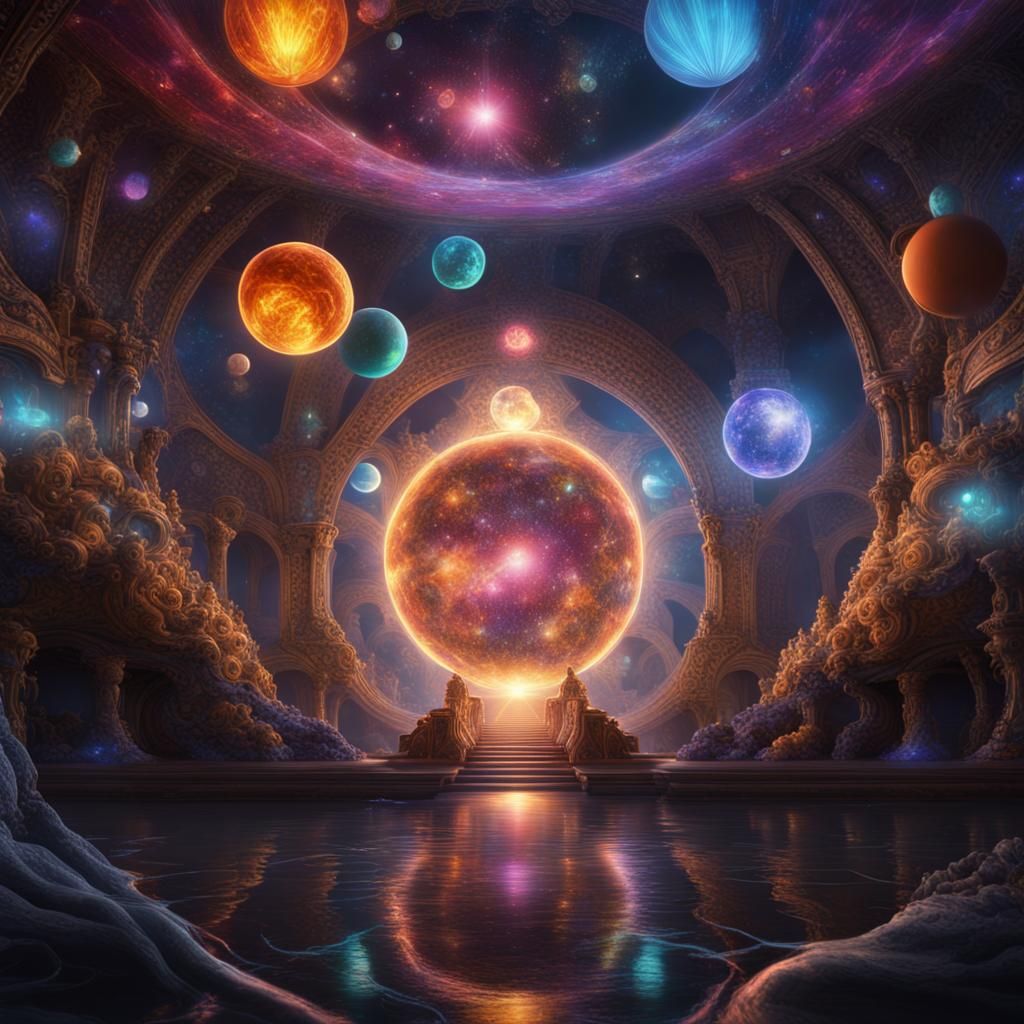 Connected Multiverse: Spiritual and Colourful Art