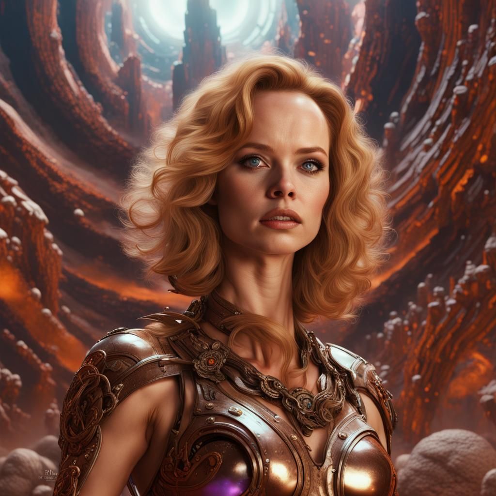 Thora Birch as Barbarella in Moebius Style