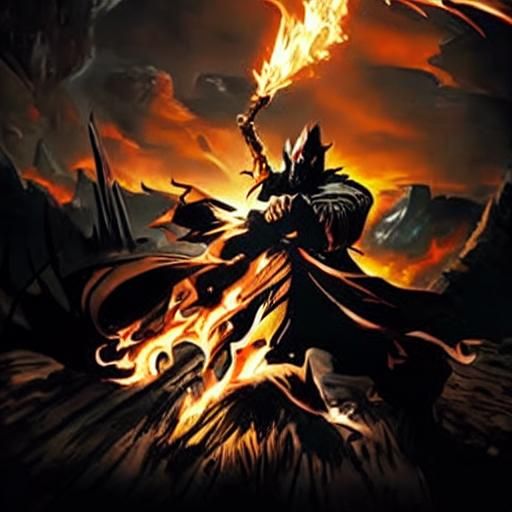 Dragon's Fiery Breath in a Dark Cave