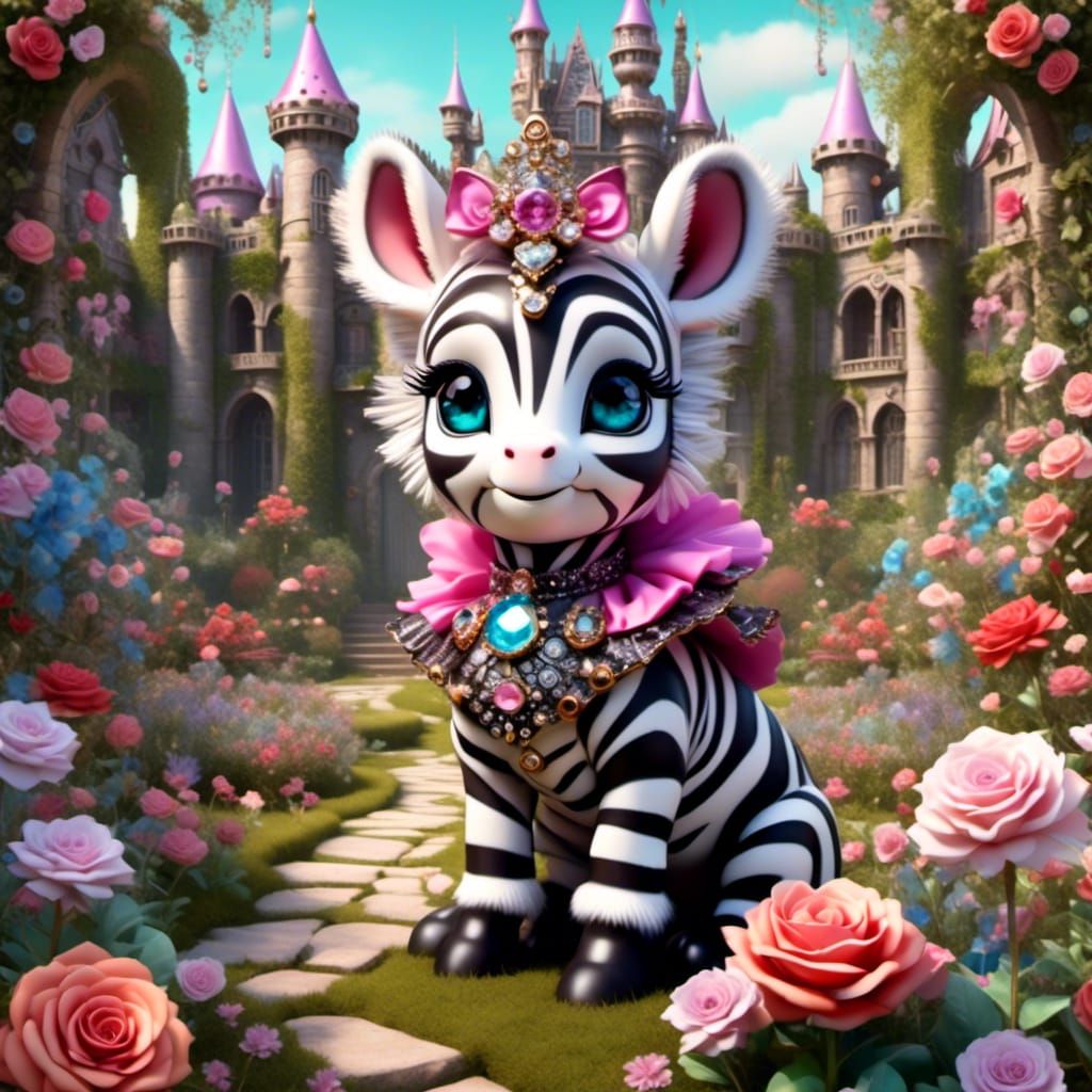 Chibi Zebra Princess in Candy Kingdom Garden