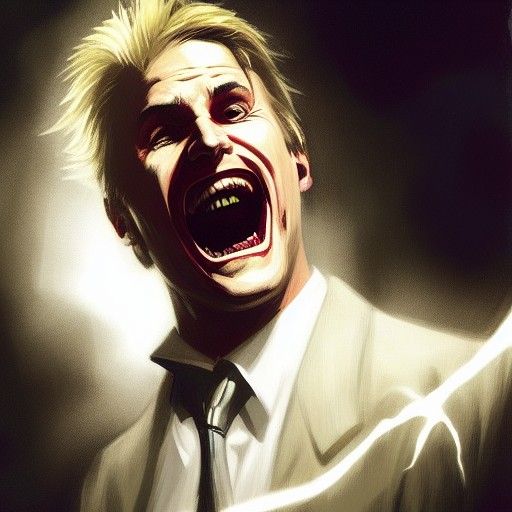 John Constantine Casting a Spell in Comic Book Style