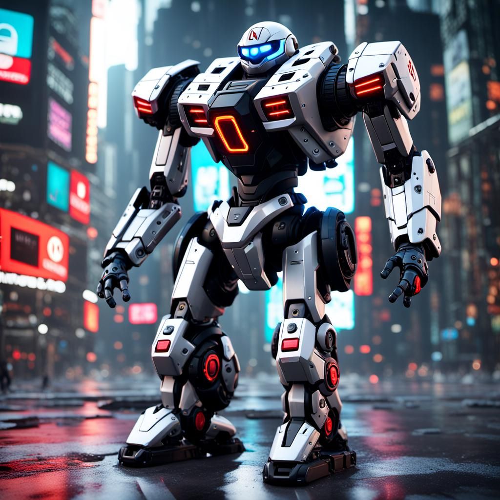 Nintendo Switch Girl in Cyberpunk Anime Style