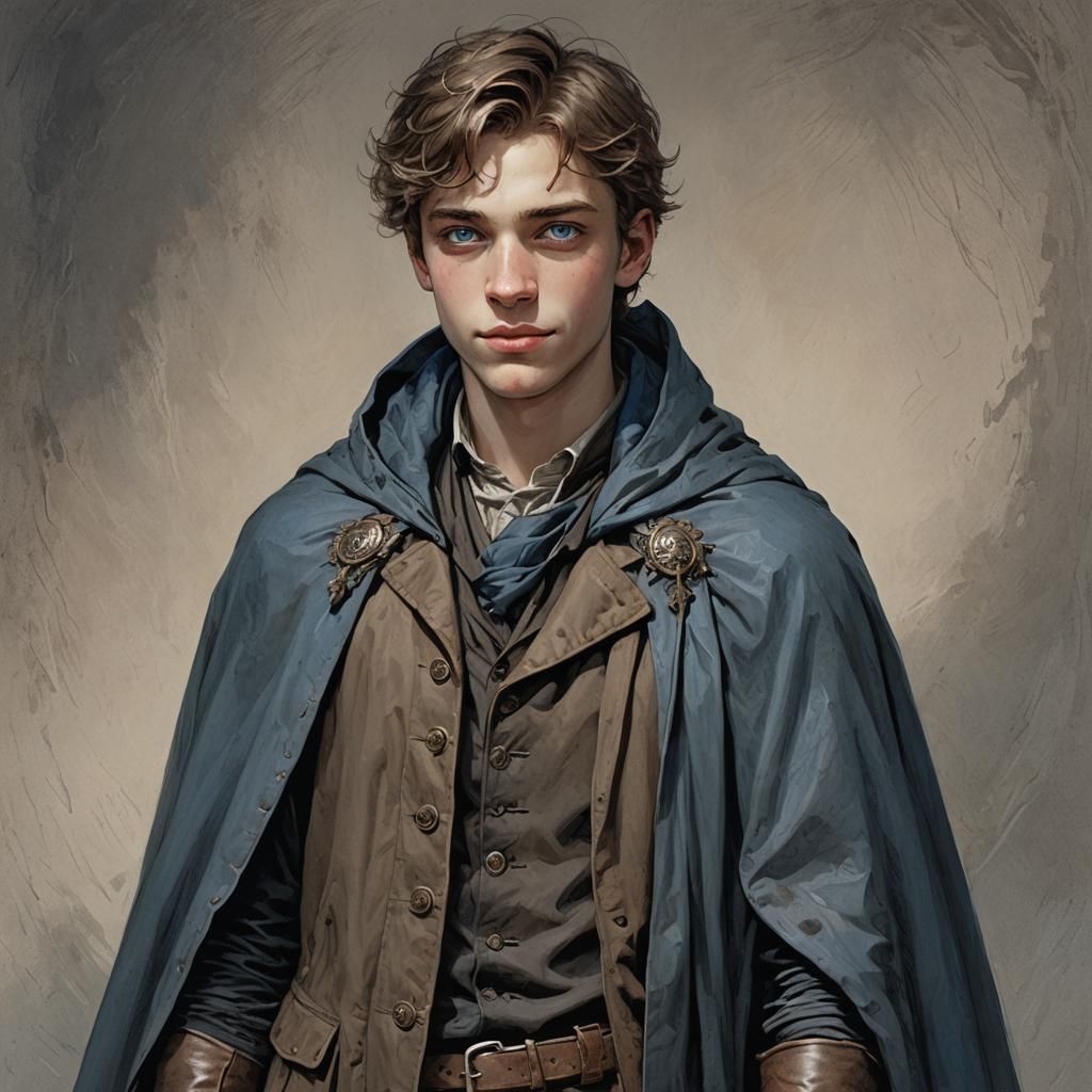 Grinning Boy in Fantasy School, Horror Art