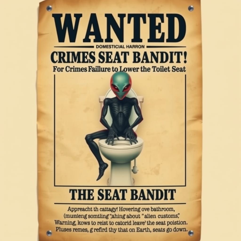 Alien Galaxy Criminal Wanted Poster: Seat Bandit