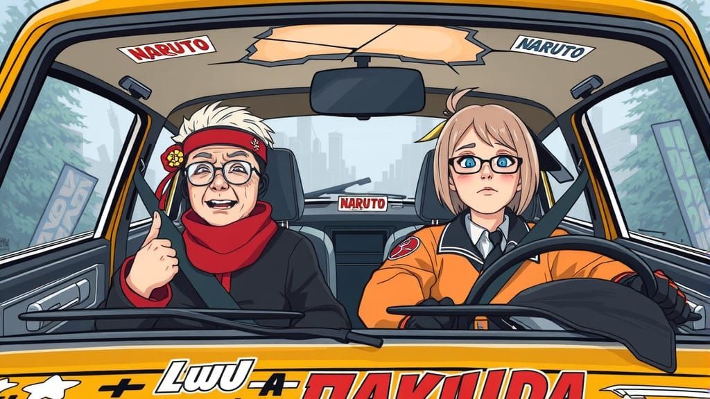 Anime Grandmas in Soviet Lada Cartoon