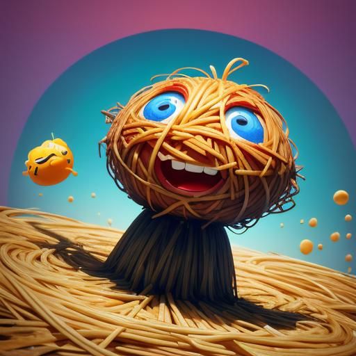 Meatball's Spaghetti Adventure: Pixar-Style 3D Art