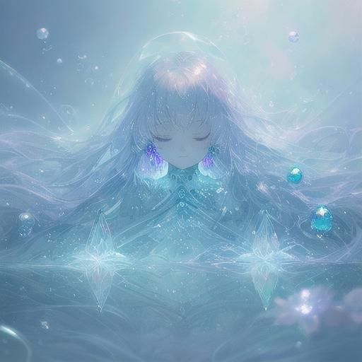 Mystical Woman Controlling Water Elements in Magical Realism