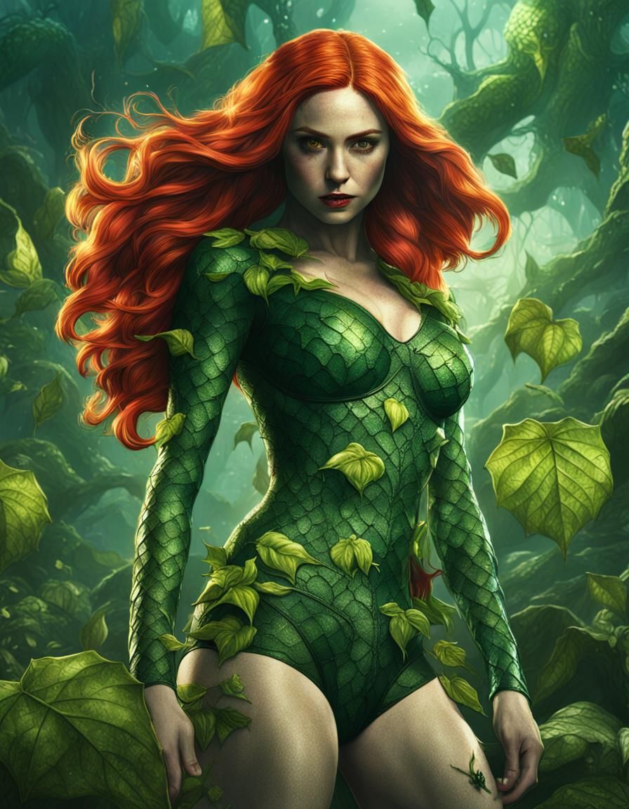 Karen Gillan as Poison Ivy: Detailed Matte Painting
