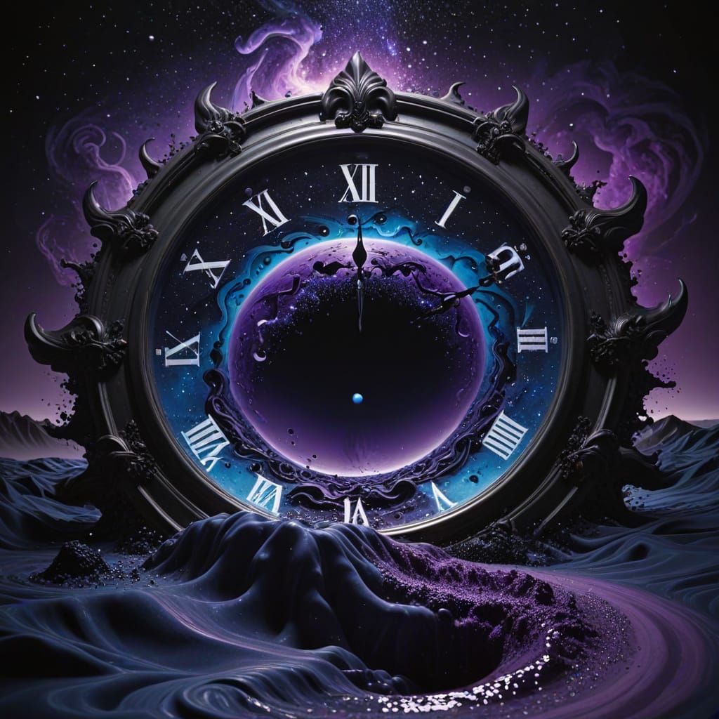 Surreal River Portal Under Black Sun