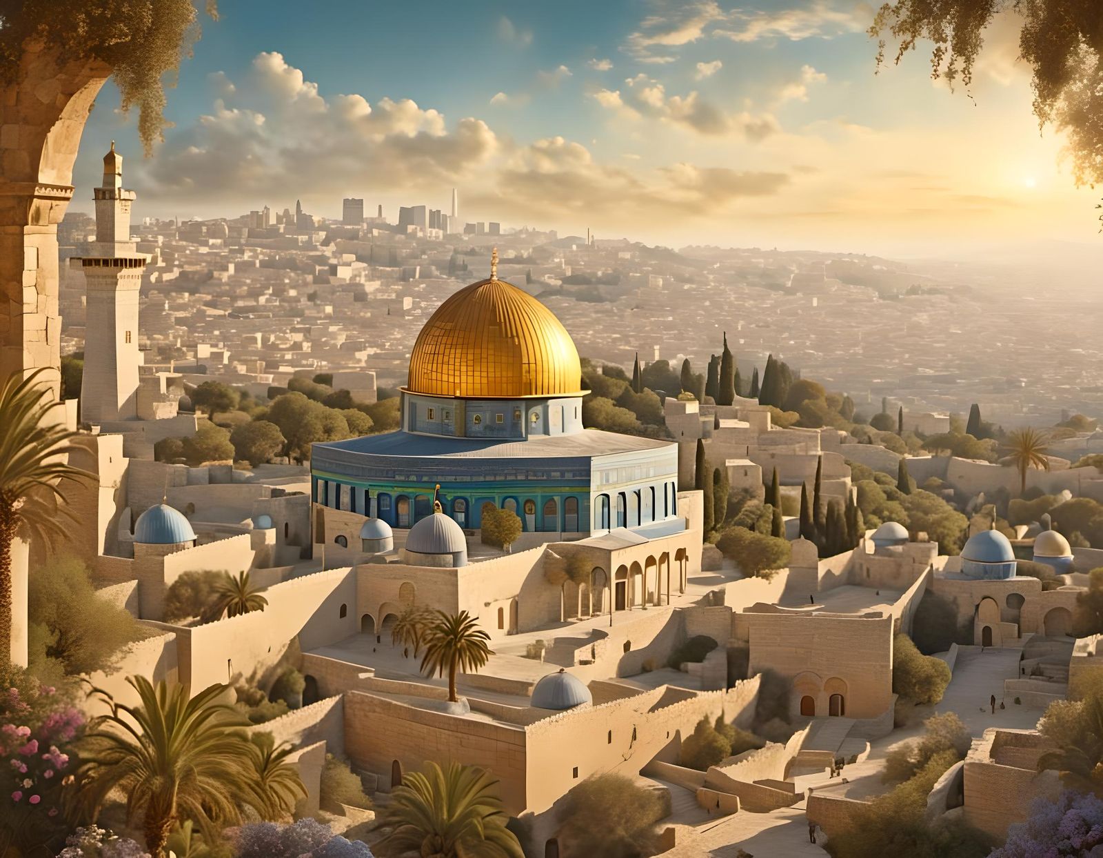 Dreamy Jerusalem with Dome of the Rock