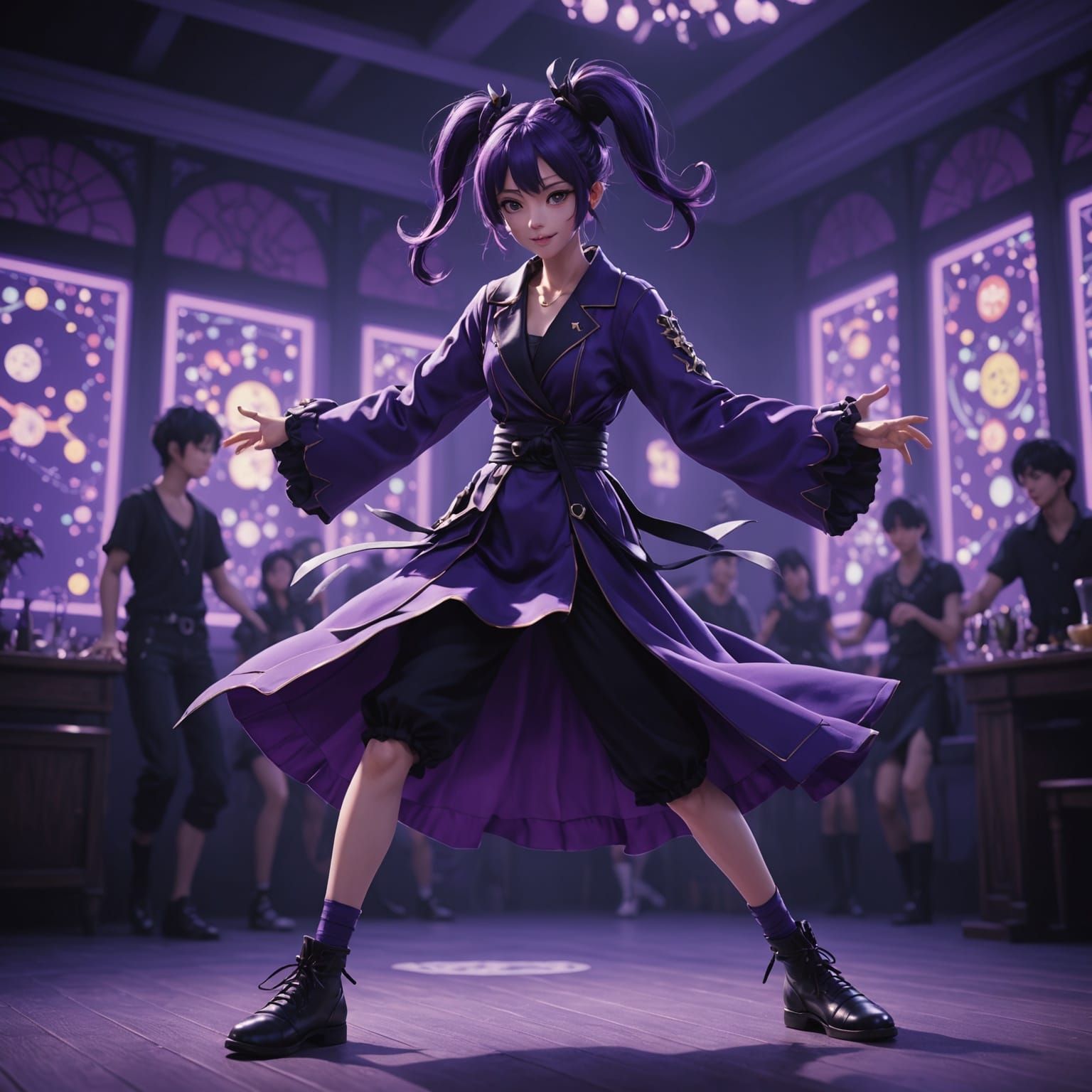 Twisted Goofy Dancing Under Purple Light