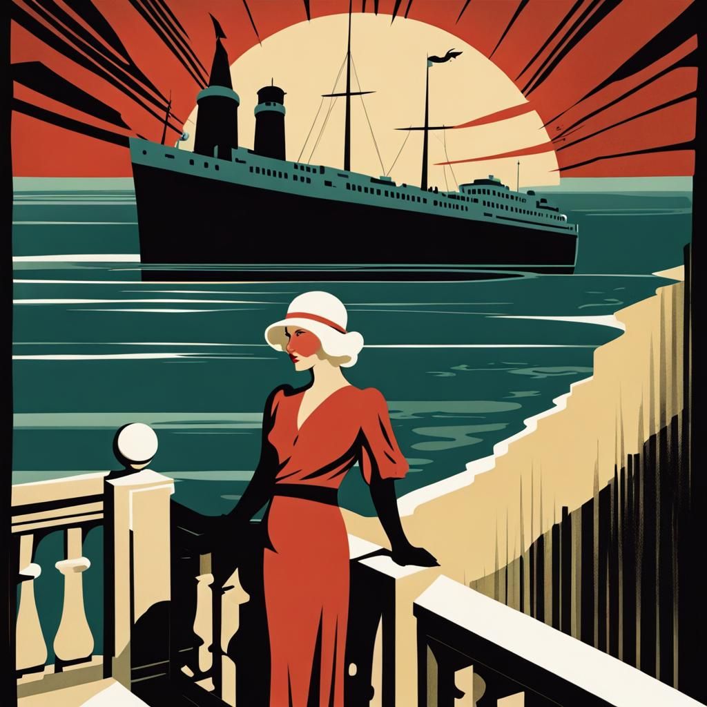 Art Deco Mystery Novel Cover Illustration