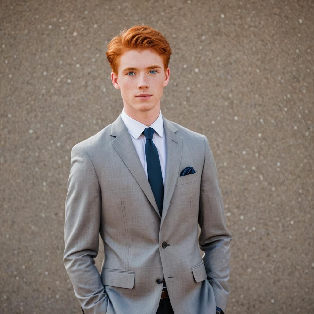 High School Senior Portrait with Red Hair