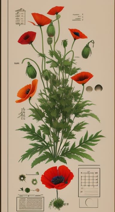 Vibrant Poppy Field in Matte Painting Style