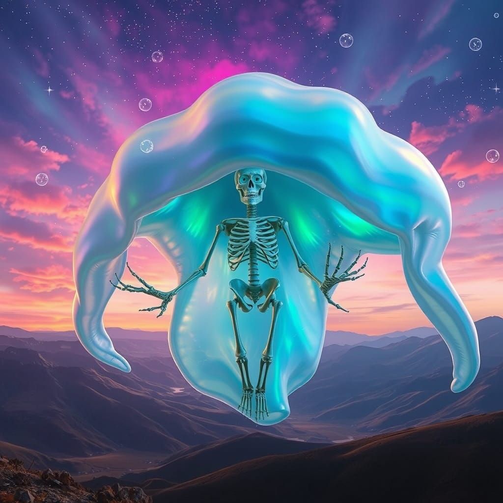 Iridescent Giant Slime in Dreamy Surrealist Style