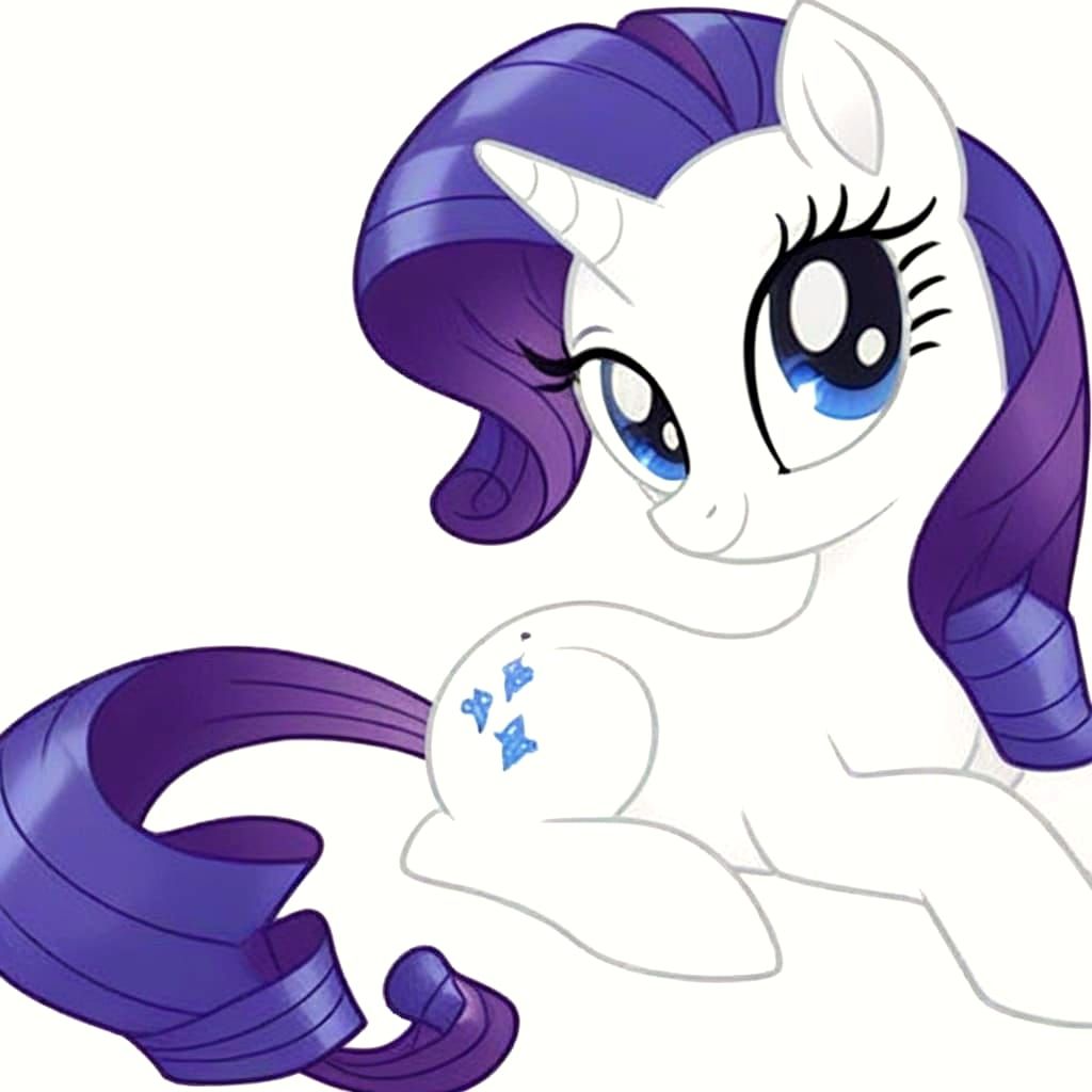 Kawaii Blue Pony with Tree Mark in Anime Style