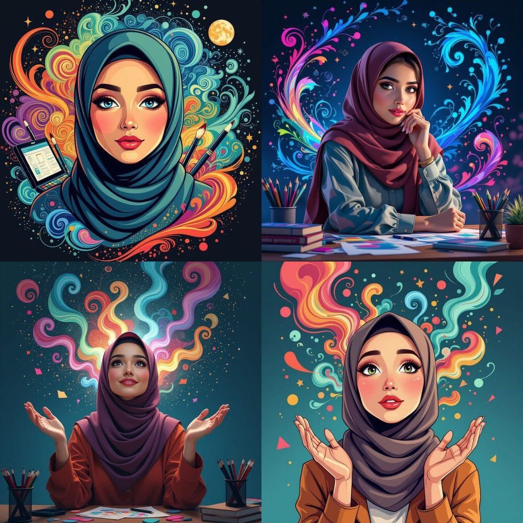 Hijabi Graphic Designer's Creative Imagination