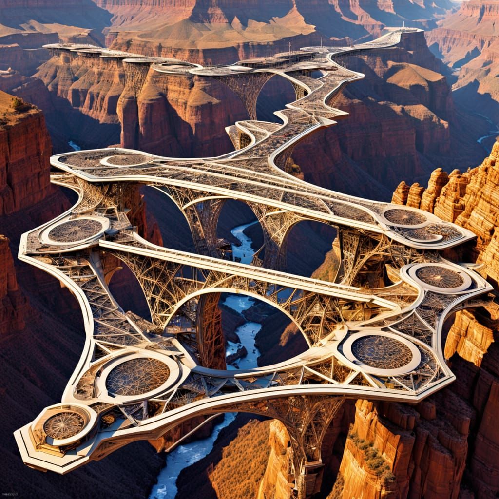 Futuristic interlocking bridges