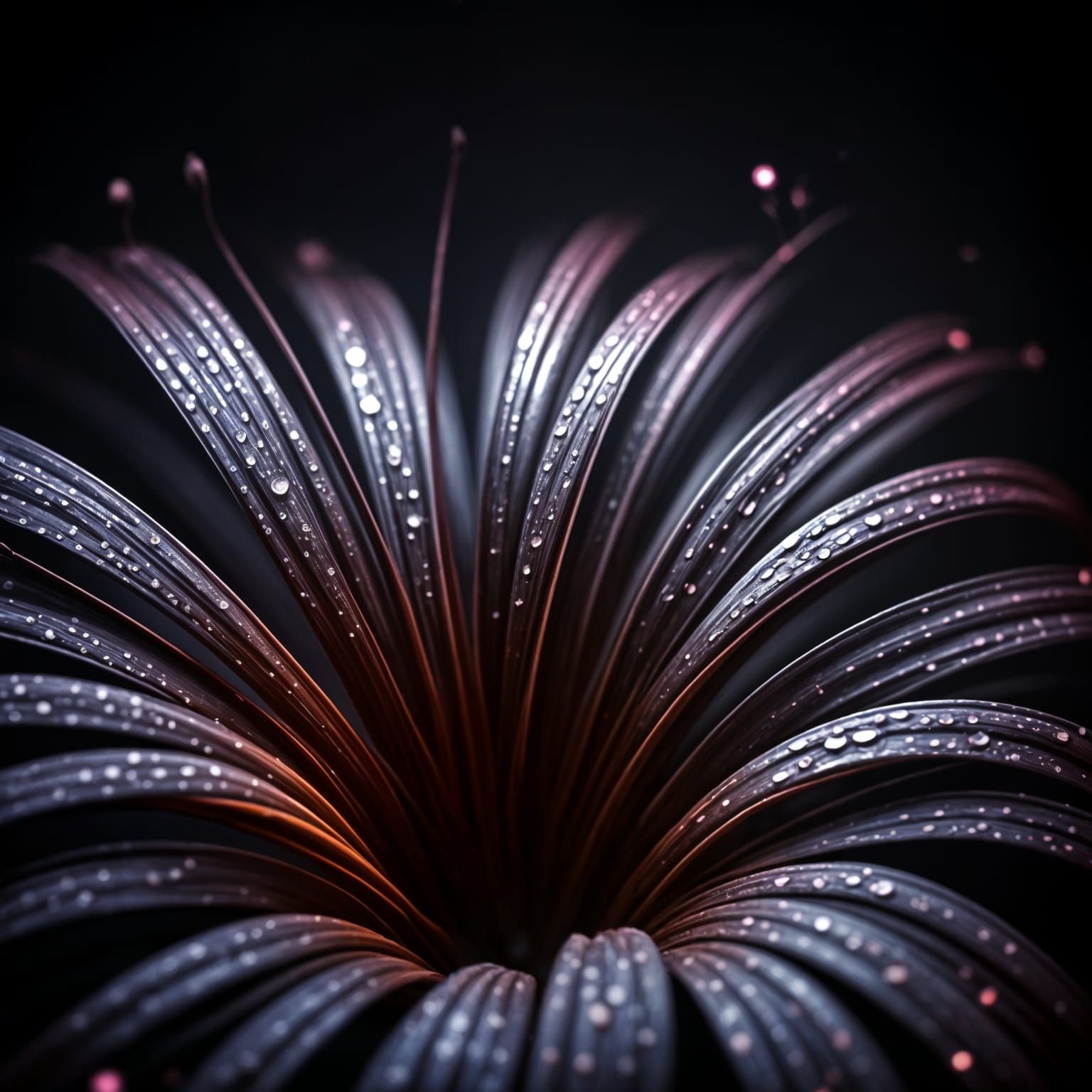 Hypnotic Night Flower with Violet Light