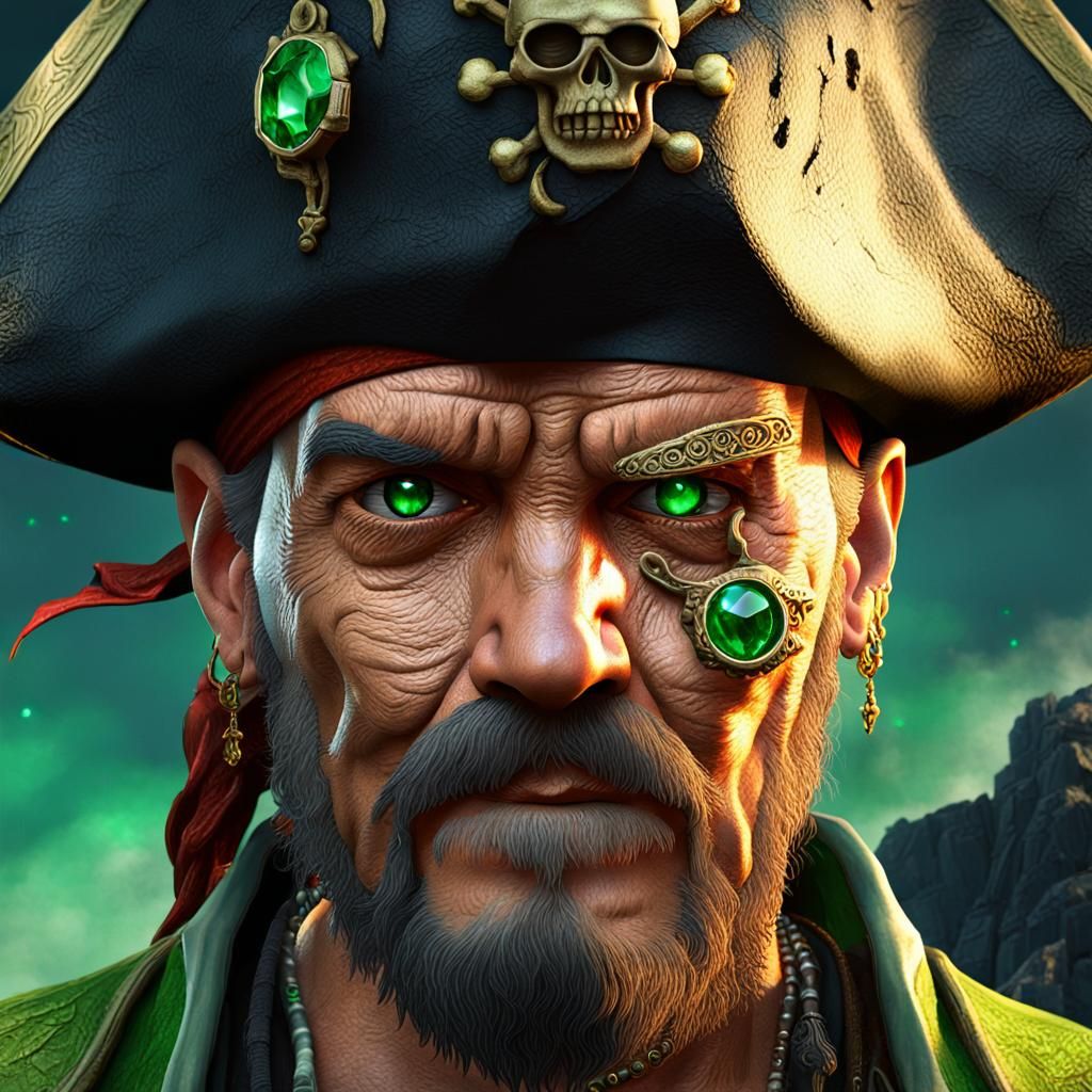 Pirate with Emerald Eye, Digital Painting