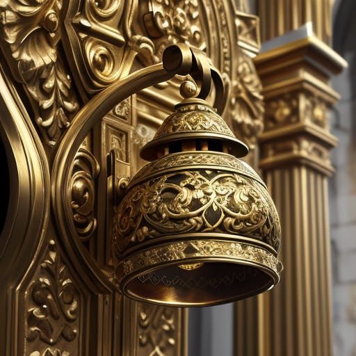 Baroque Bell Rings in Golden Light as Oil Painting