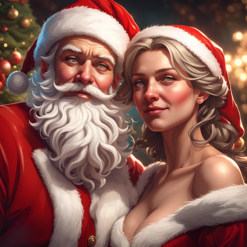Festive Portrait: Mr. and Mrs. Santa Claus
