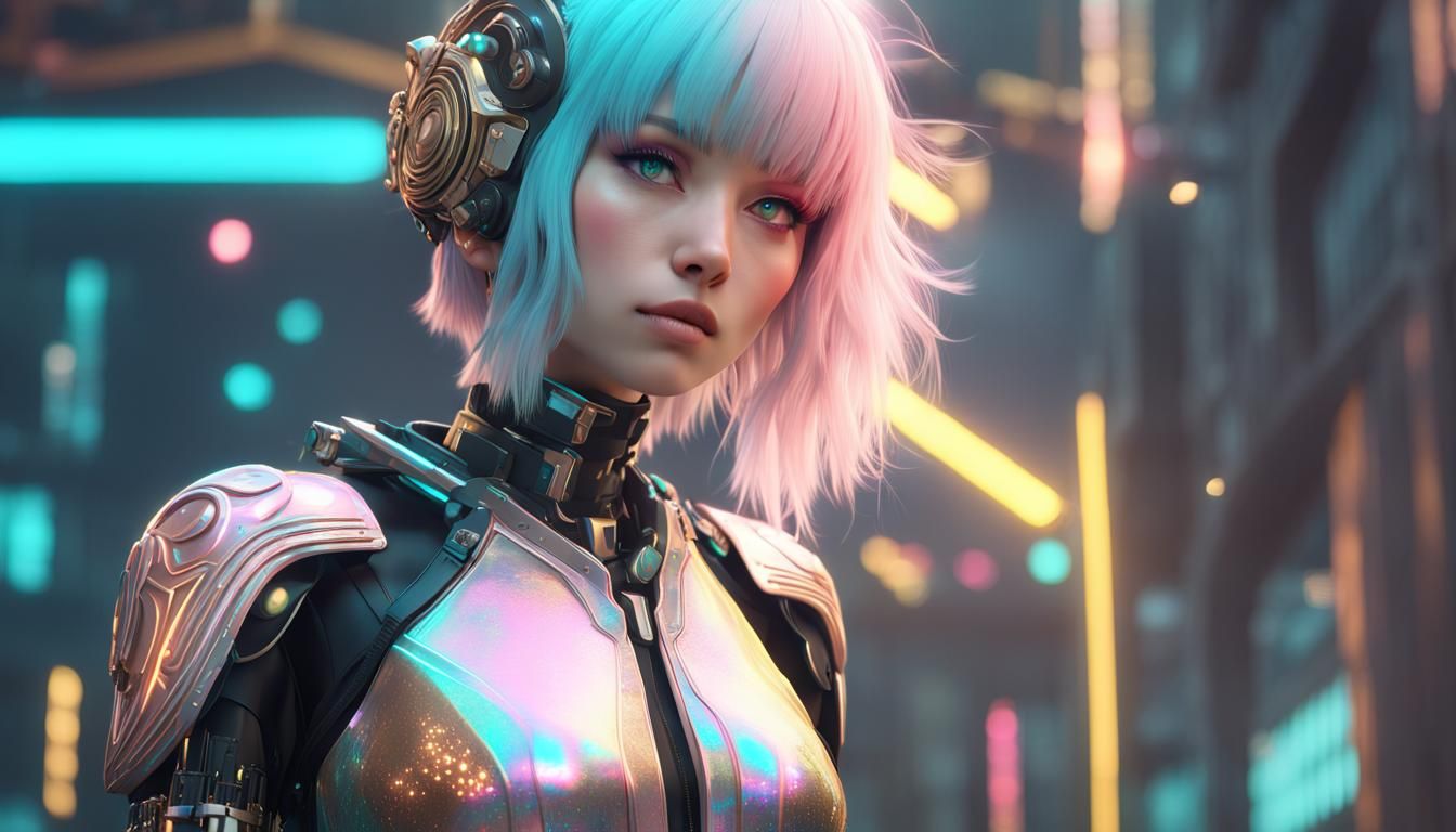 ultra detailed, hyper realistic, Pixar style,  very attractive Anime Girl,  queen, shimmering  sparkling  crystalline ir...