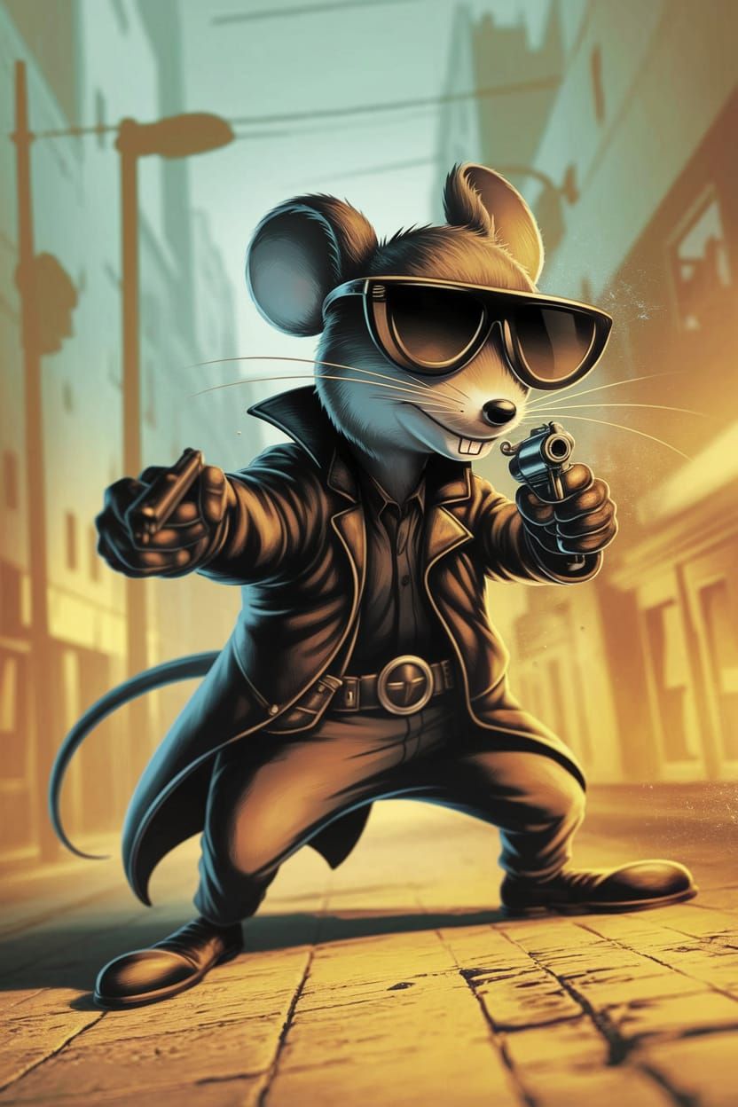 Noir Inspired Portrait of a Confident Figure in a Gritty Cit...