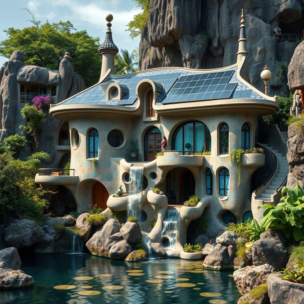 lagoon house, designed by Antoni Gaudi