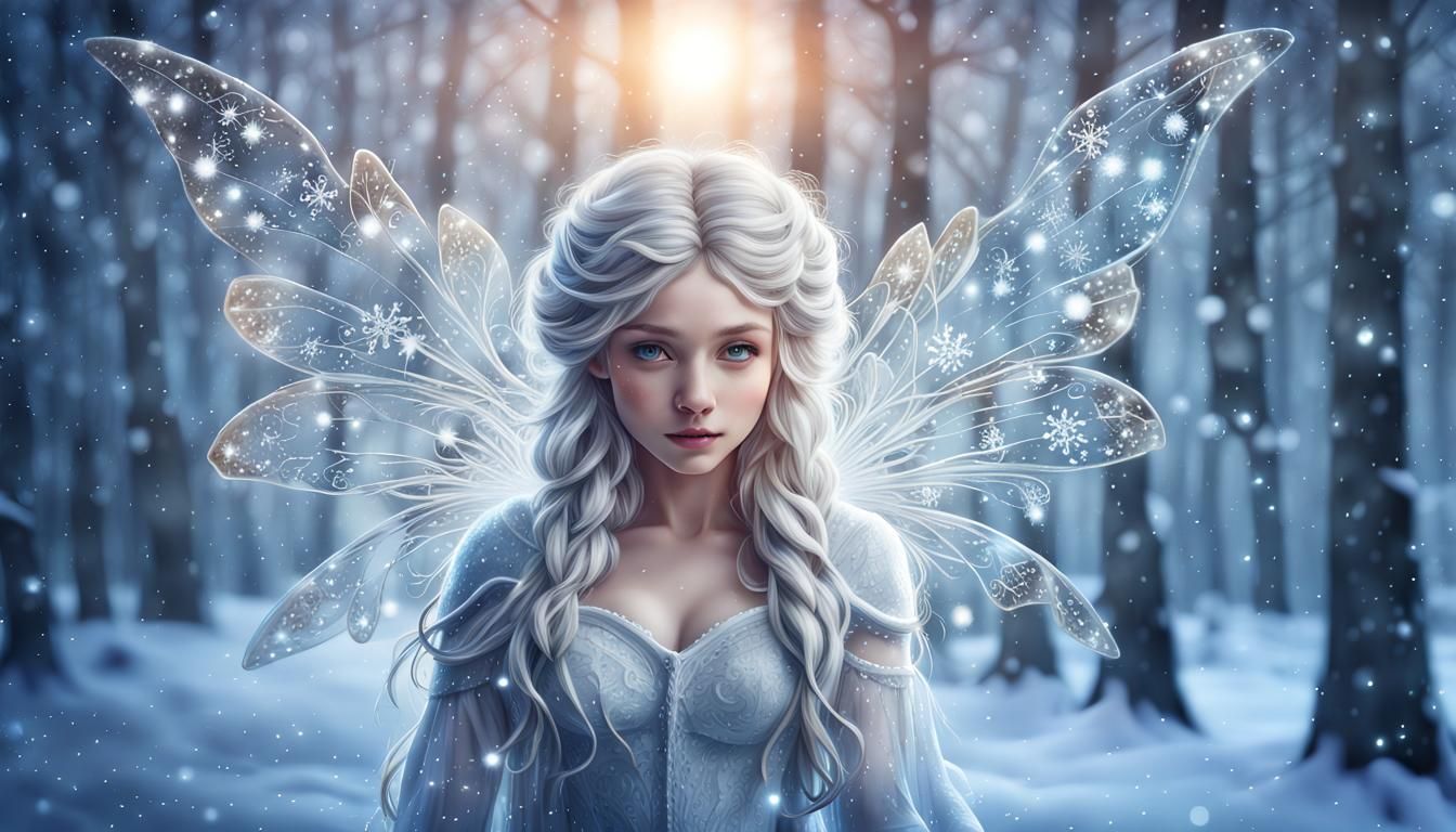 Ethereal Winter Fantasy with Icy Fairies