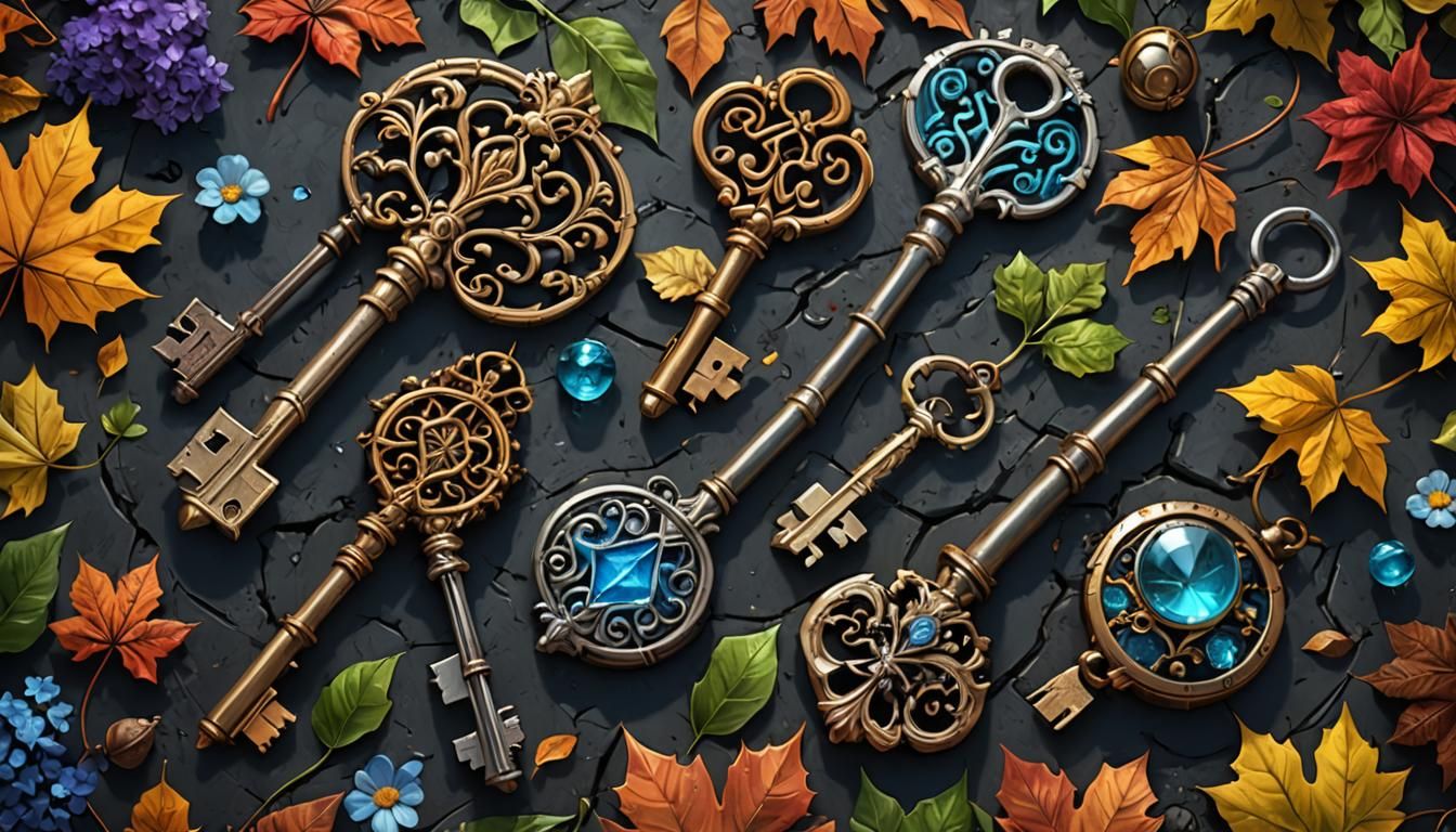 Four Seasonal Keys in Dark Fantasy Style