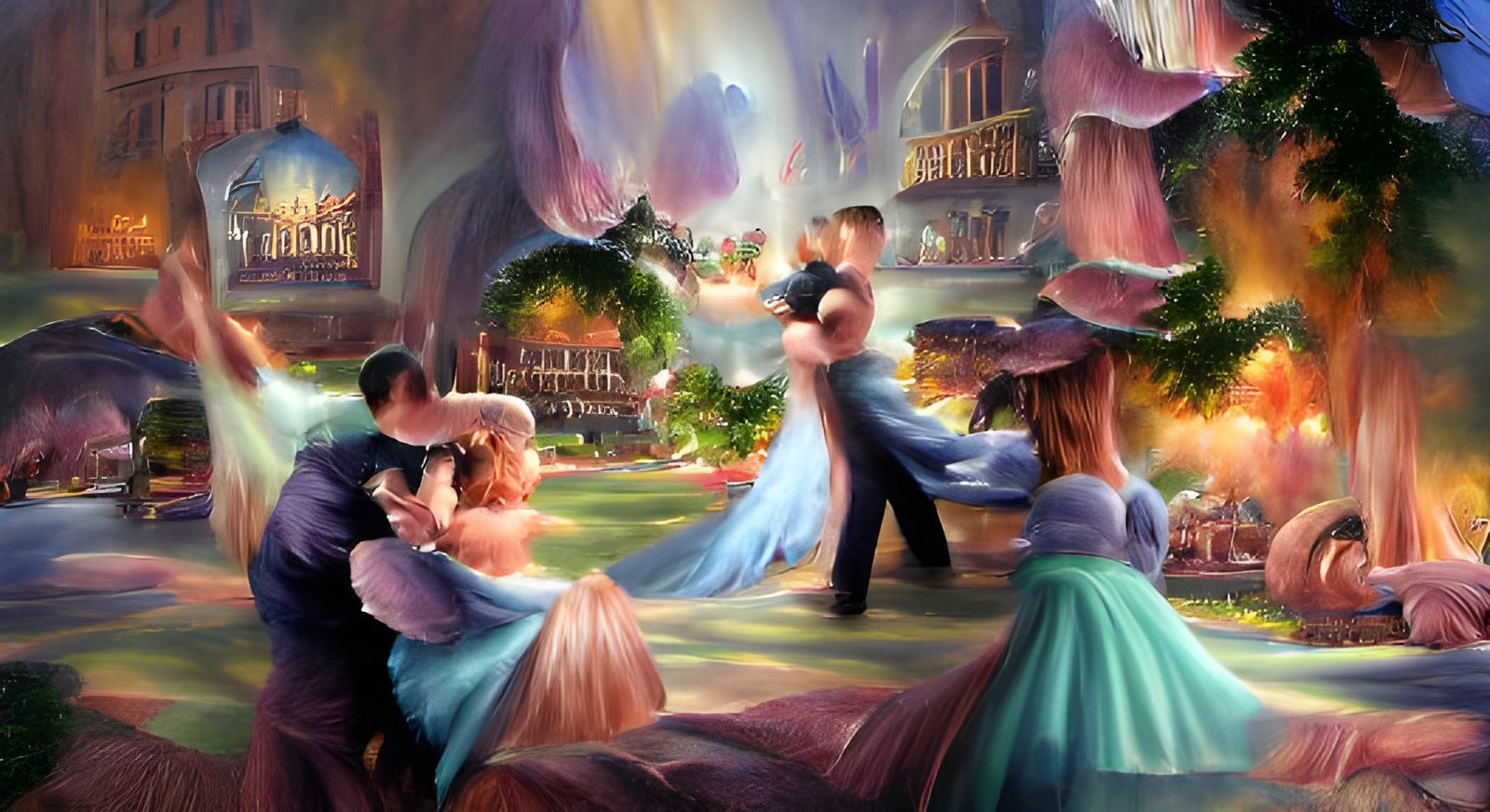 Fantasy Ballroom Scene in Kinkade Style