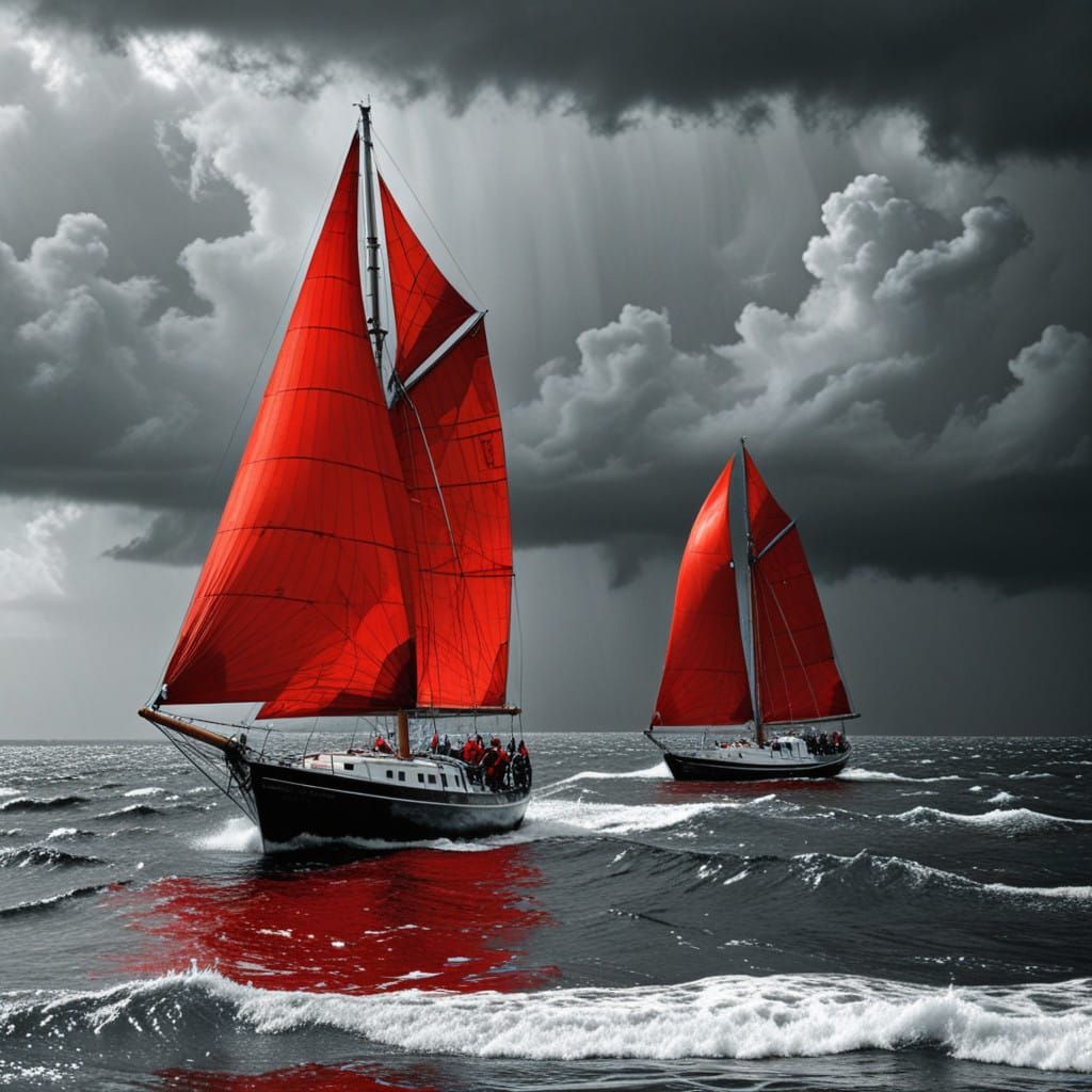 Selective Coloring Red Sails Storm
