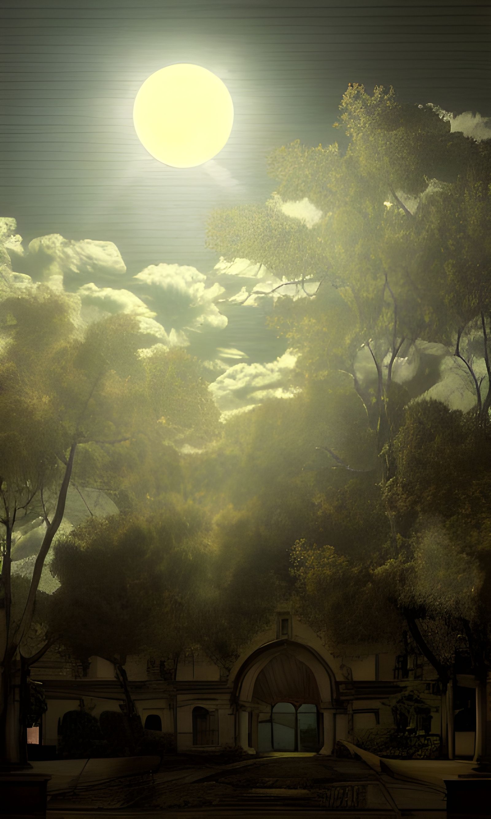 Symbolic Hours of Day and Night with Volumetric Lighting