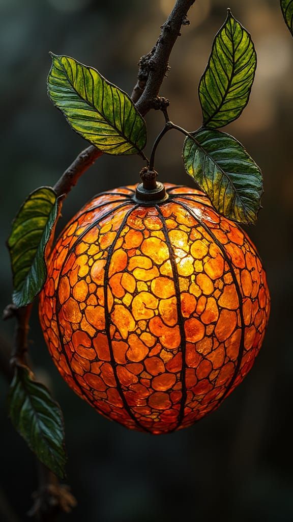 Vibrant Stained Glass Fruits in Stunning High-Definition