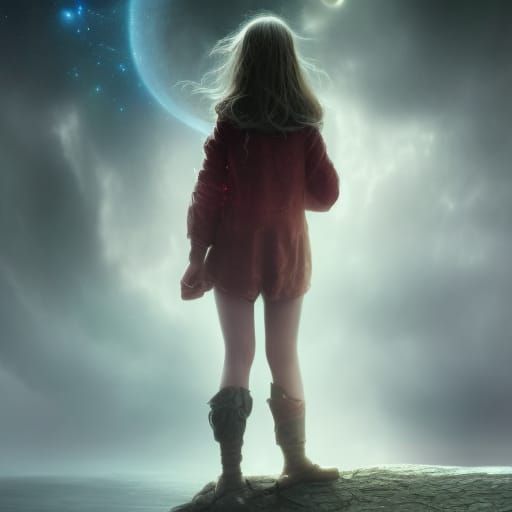 Girl Alone in Faraway Galaxy: Digital Matte Painting