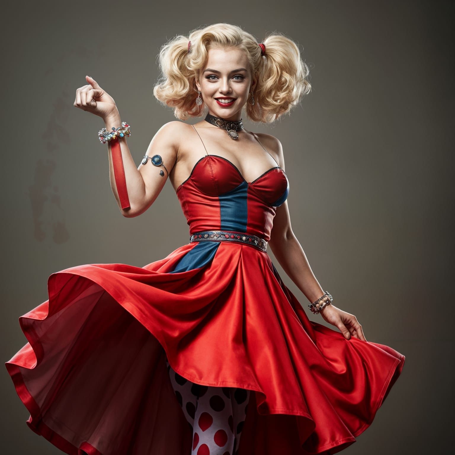 Hyperrealistic Harley Quinn as Marilyn Monroe