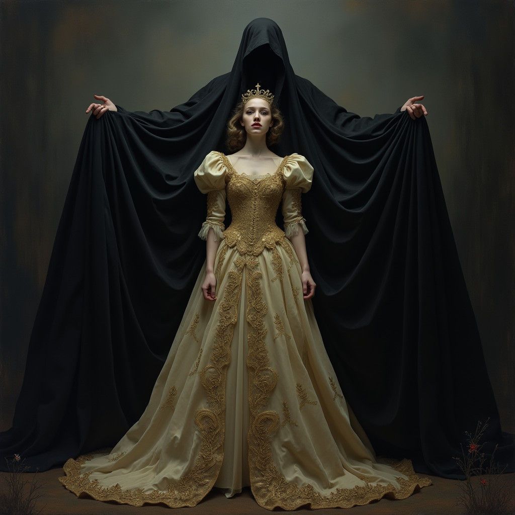 A Dark Figure Envelops the Frightened Princess Aurora