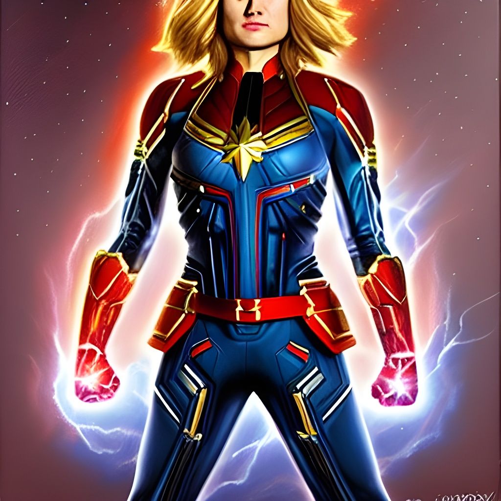 Captain Marvel Oil Painting by James Gurney