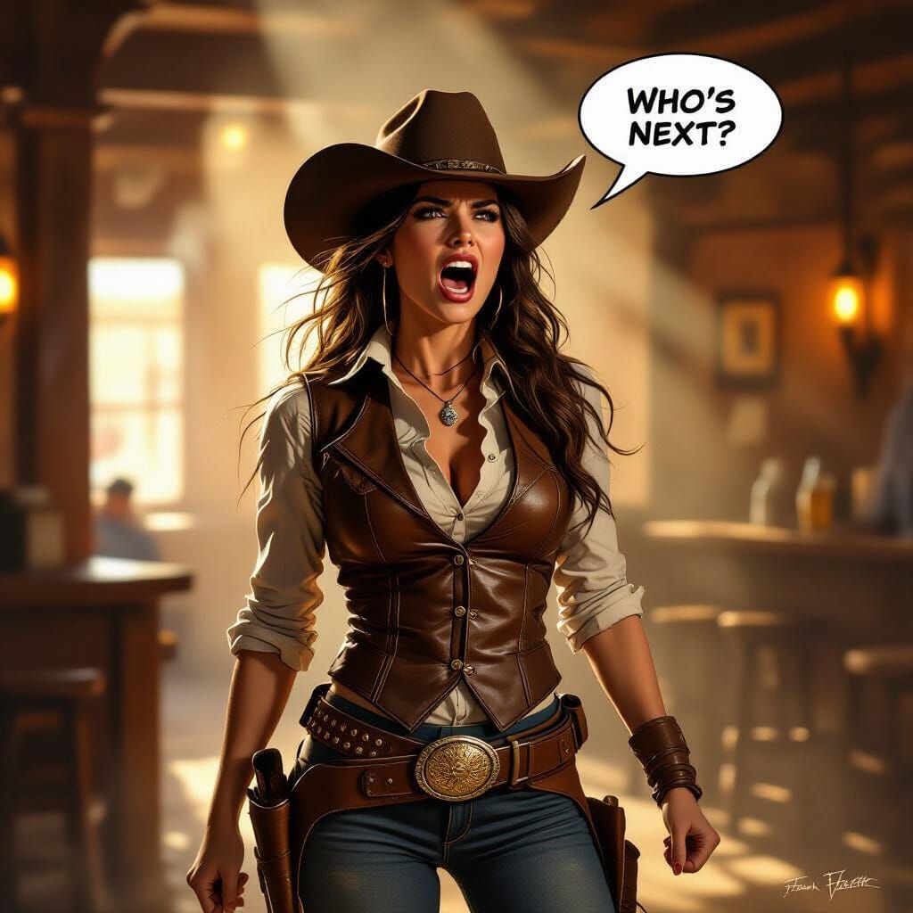 Rugged Cowgirl in Saloon, Speakeasy Style