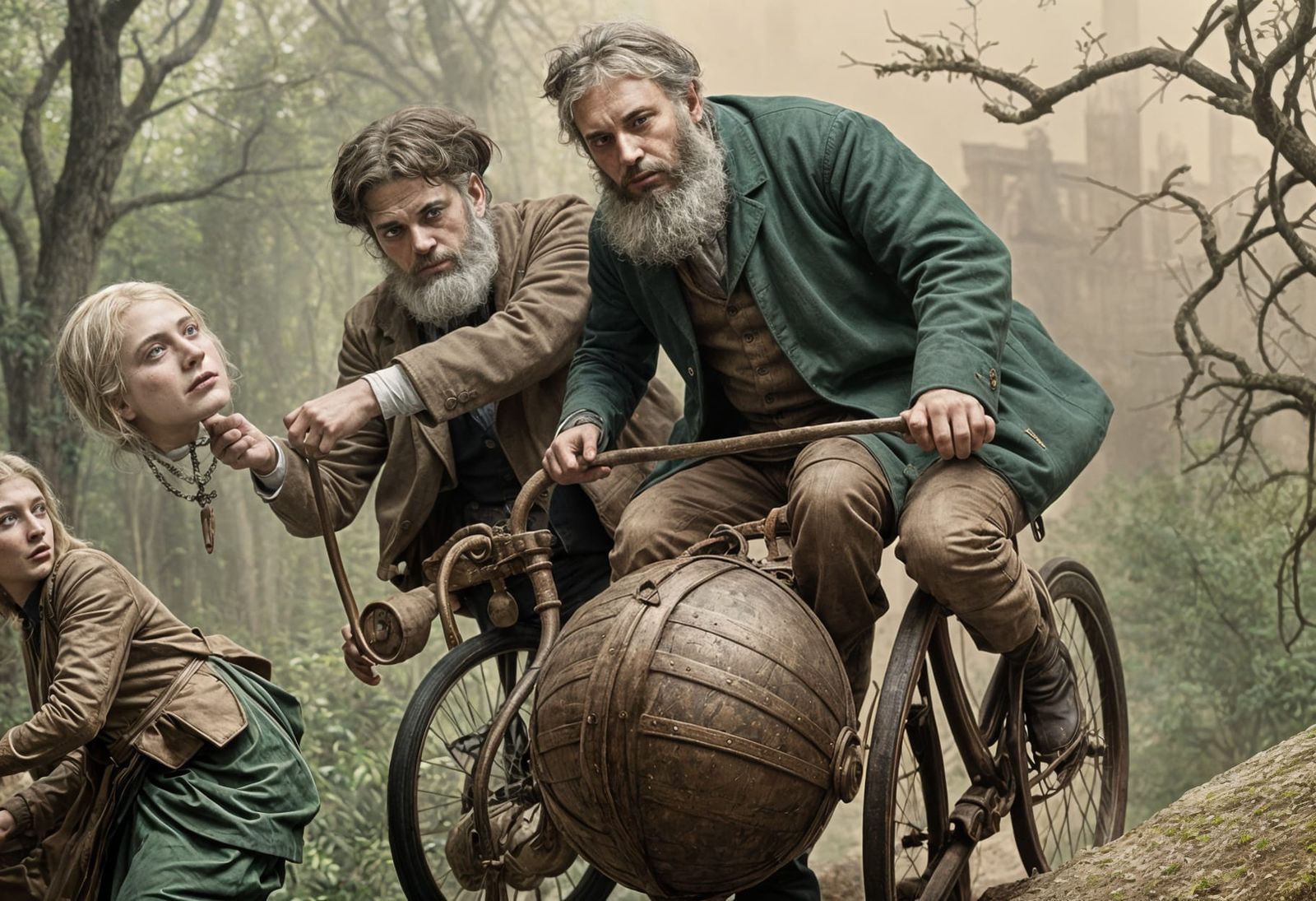 Joyful Characters Amidst Vibrant Colors in a Whimsical Lands...