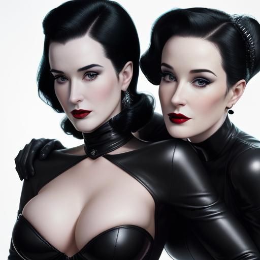 Robyn Dominique and Dita von Tease: Leather Gown Portrait