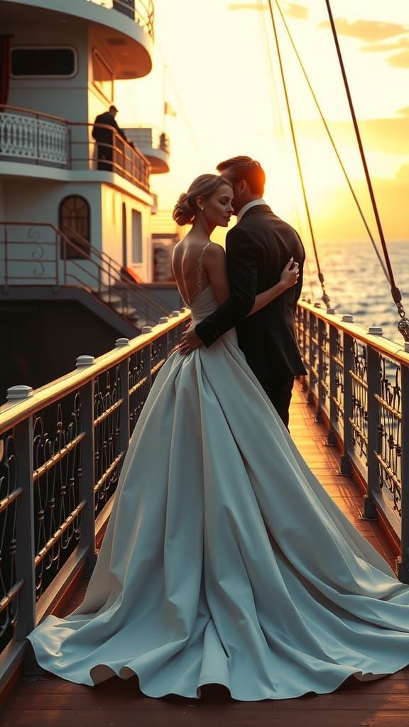 Romantic Sunset Scene on the RMS Titanic