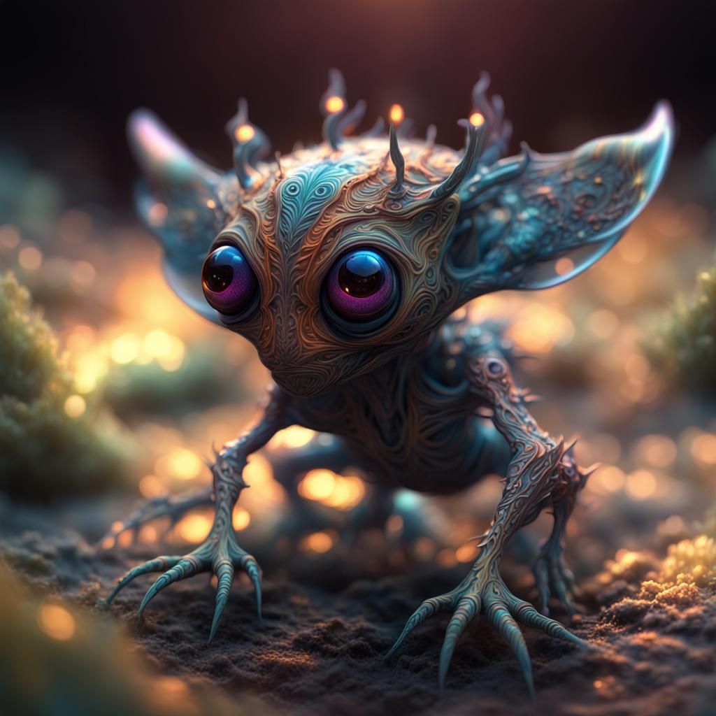 The strange, but oddly beautiful, but strange little alien b...