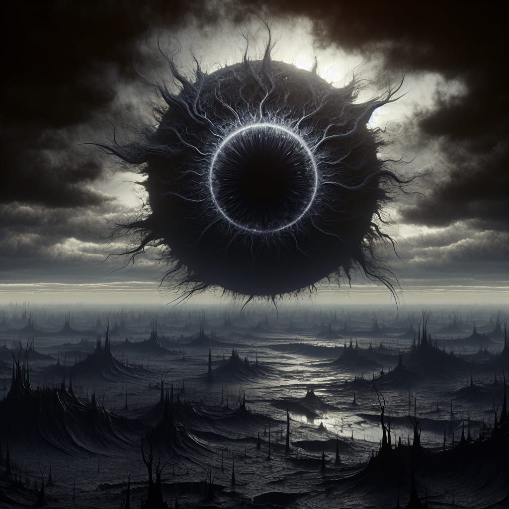 Eerie Black Sun Illuminates Decaying World