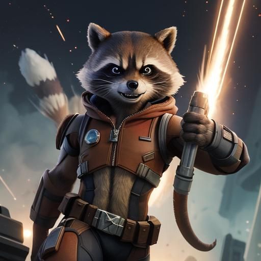 Rocket Raccoon Digital Art